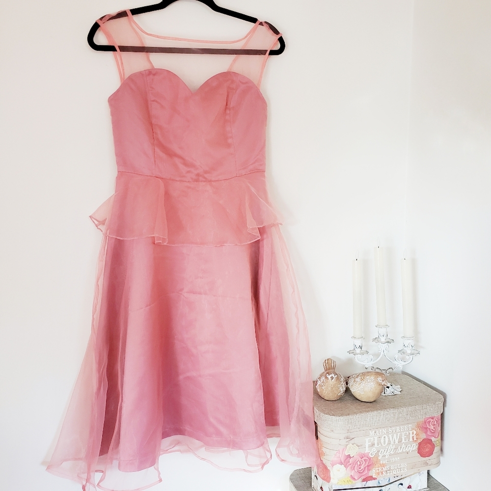 Dusty Rose 1950s Prom-style Dress Lindy Bop
